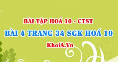 Bài 4 trang 34 SGK Hoá 10 Chân trời sáng tạo